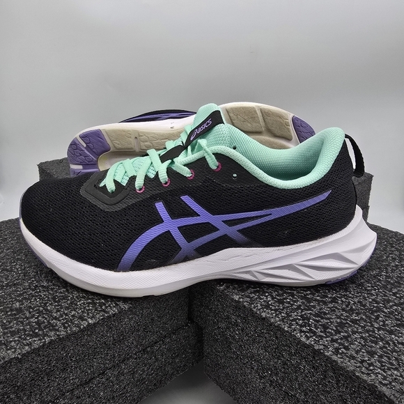 ASICS Shoes Women's 8.5 Running Black with Purple Accents and Mint Trim - Picture 6 of 7